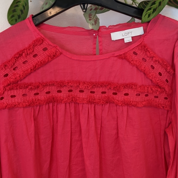 LOFT Cotton Peasant Blouse - Picture 2 of 6